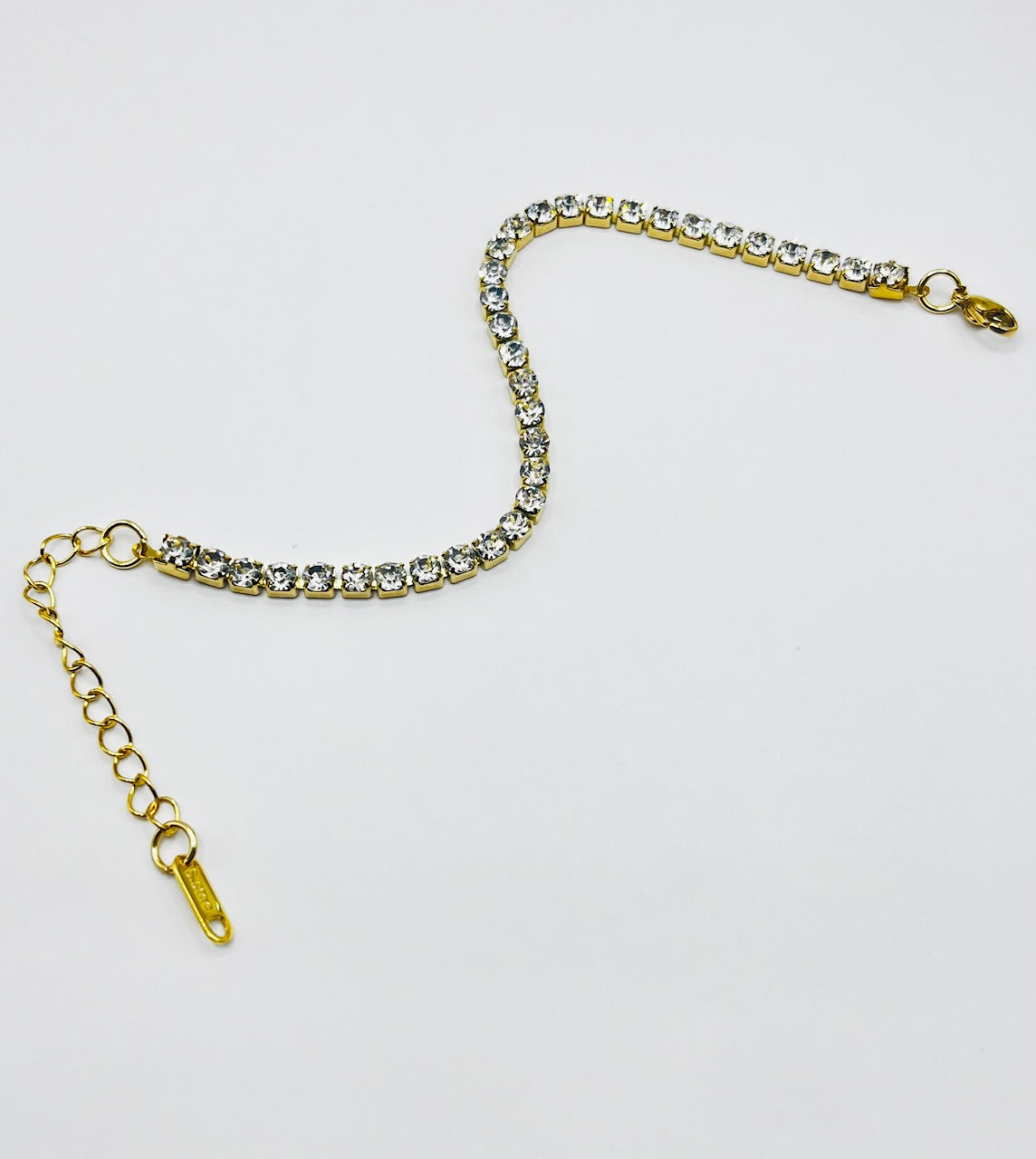 Bracelet Scintillant plaqué Or 18K et pierres de Moissanite Artificielle 4mm
