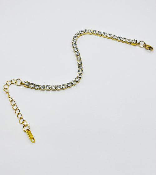 Bracelet Scintillant plaqué Or 18K et pierres de Moissanite Artificielle 4mm