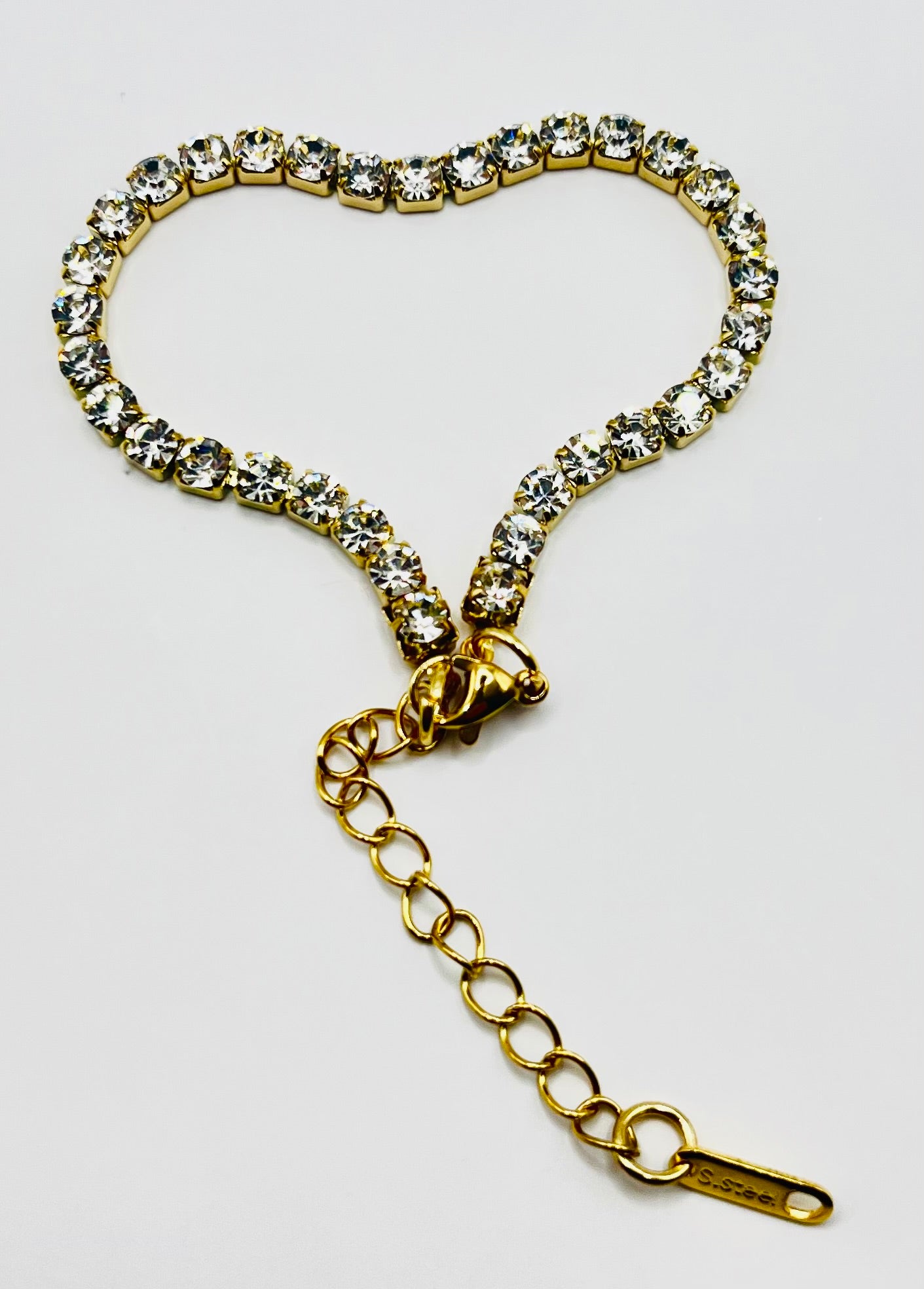 Bracelet Scintillant plaqué Or 18K et pierres de Moissanite Artificielle 4mm