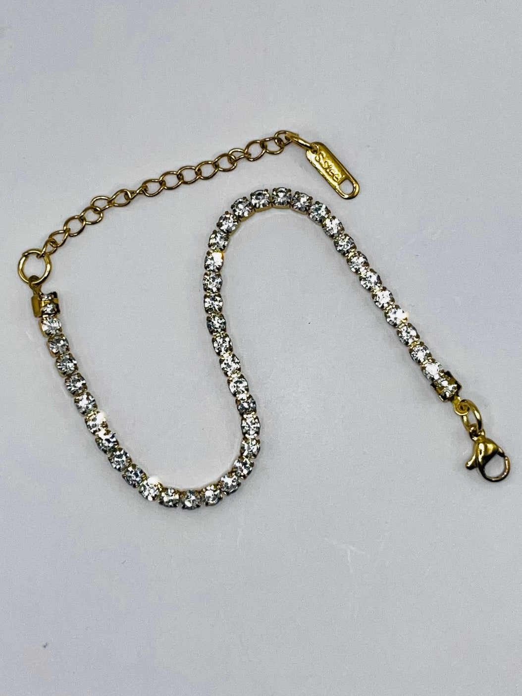 Bracelet Scintillant plaqué Or 18K et pierres de Moissanite Artificielle 3mm