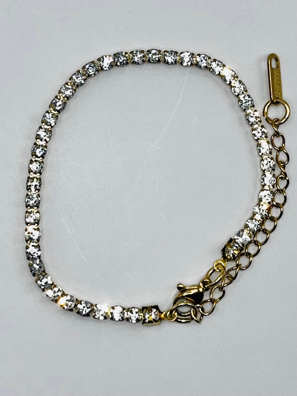 Bracelet Scintillant plaqué Or 18K et pierres de Moissanite Artificielle 3mm