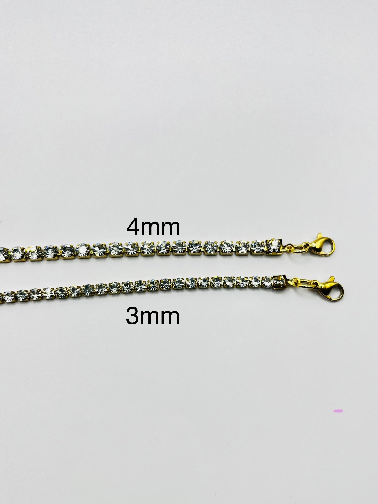 Bracelet Scintillant plaqué Or 18K et pierres de Moissanite Artificielle 3mm