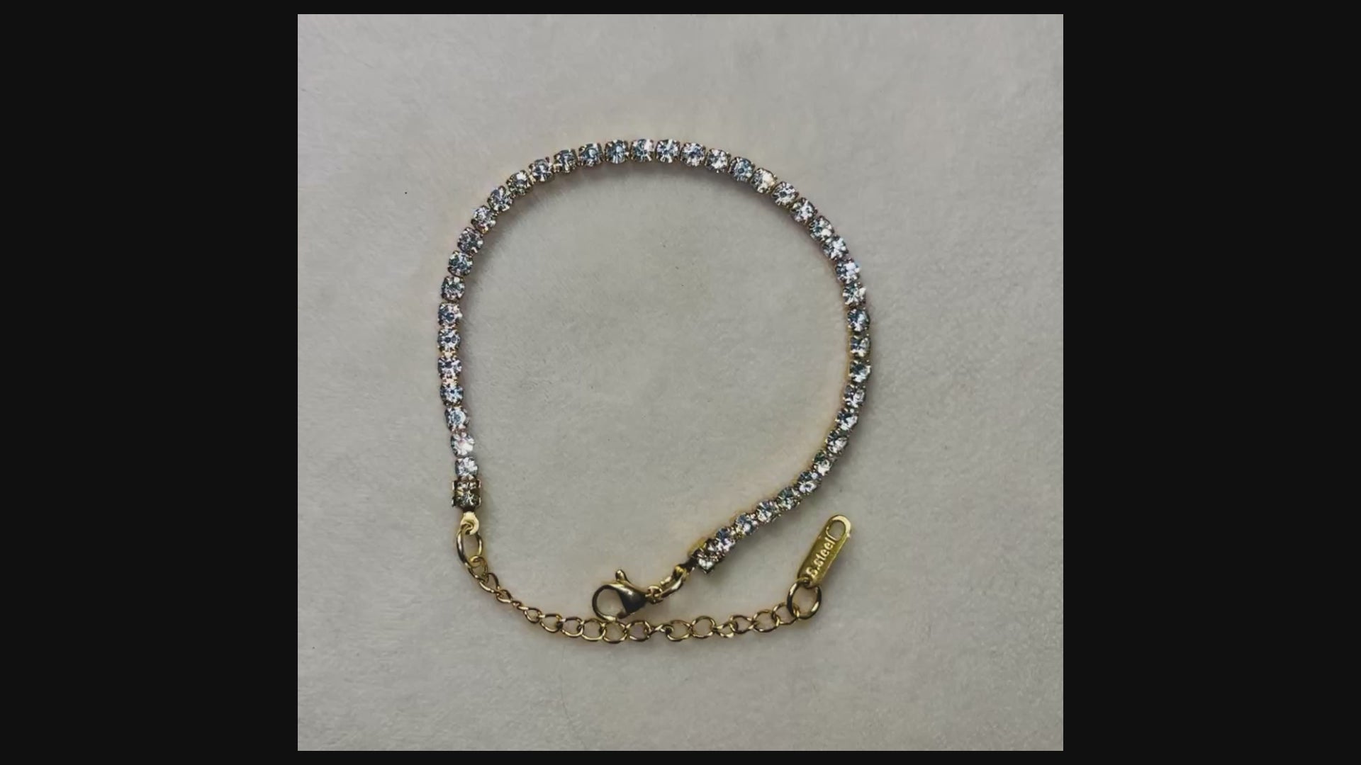 Bracelet Scintillant plaqué Or 18K et pierres de Moissanite Artificielle 3mm